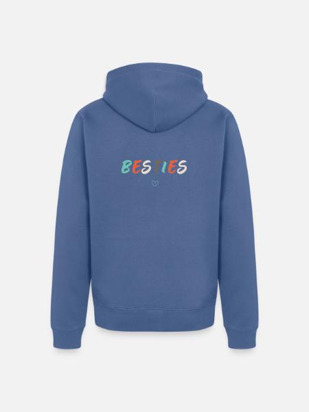Besties Beste Freundinnen Beste Freunde - Unisex Premium Bio Zip Hoodie - Taubenblau