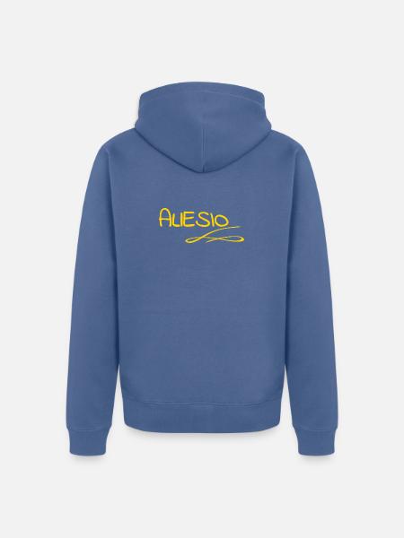 Name Allesio - Unisex Premium Bio Zip Hoodie - Taubenblau