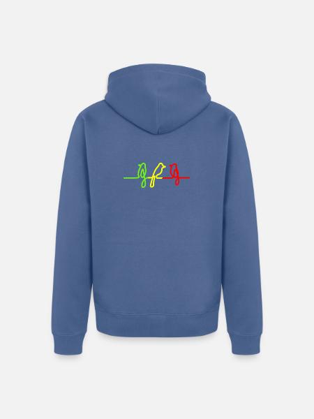 Three little birds Reggae Rasta Jamaica Vogel - Unisex Premium Bio Zip Hoodie - Taubenblau
