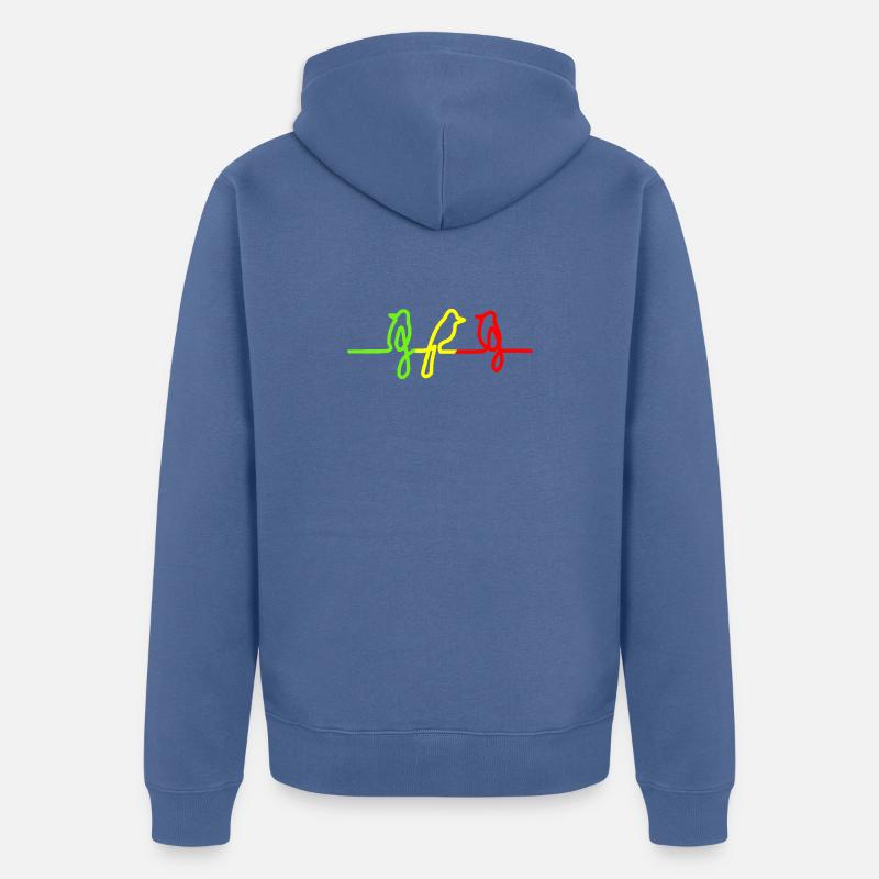 Three little birds Reggae Rasta Jamaica Oiseau - Veste à capuche bio Premium Unisexe - bleu pigeon