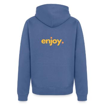 ENJOY.04 - Unisex Premium Bio Zip Hoodie - Taubenblau - Hinten - Nico (187cm)