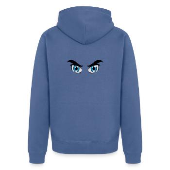 eyes, cartoon, comic - Unisex Premium Organic Zip Hoodie - stone blue - Back - Nico (187cm)