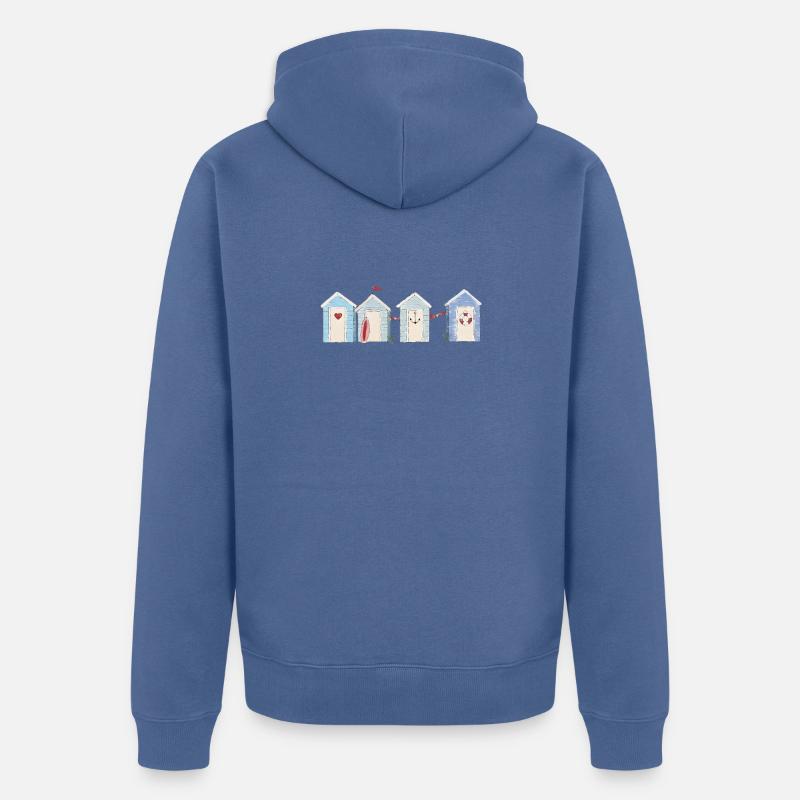 Une journée à la mer - Veste à capuche bio Premium Unisexe - bleu pigeon