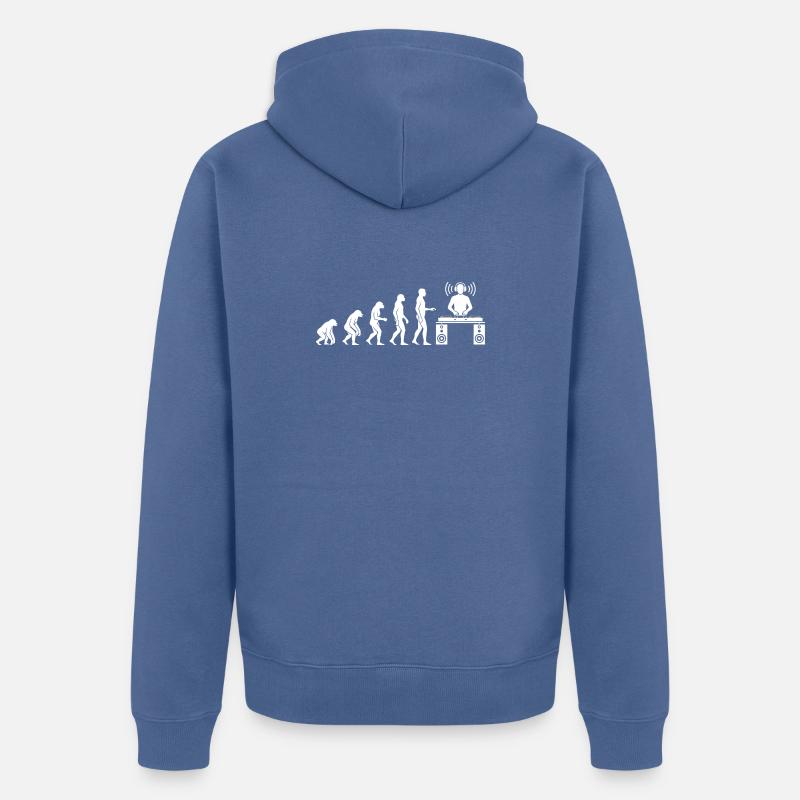 Evolution der Beats: DJ-Frontier - Unisex Premium Bio Zip Hoodie - Taubenblau