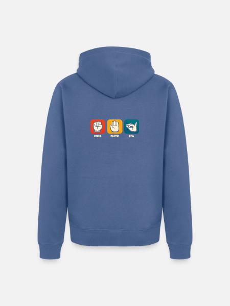 Rock Paper Tea Lustiger Teetrinker Tee - Unisex Premium Bio Zip Hoodie - Taubenblau