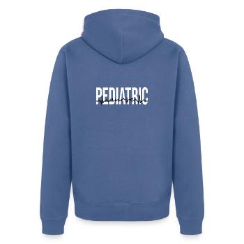 Kinderkrankenschwestern - Unisex Premium Bio Zip Hoodie - Taubenblau - Hinten - Nico (187cm)