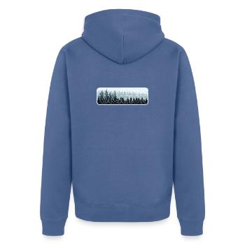 Aventure hivernale Randonnée dans la nature sauvage - Veste à capuche bio Premium Unisexe - bleu pigeon - Dos - Nico (187cm)