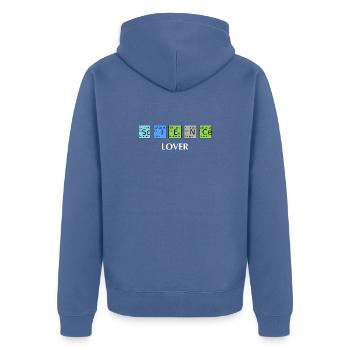 Science Motiv Nerd Humor - Unisex Premium Bio Zip Hoodie - Taubenblau - Hinten - Nico (187cm)
