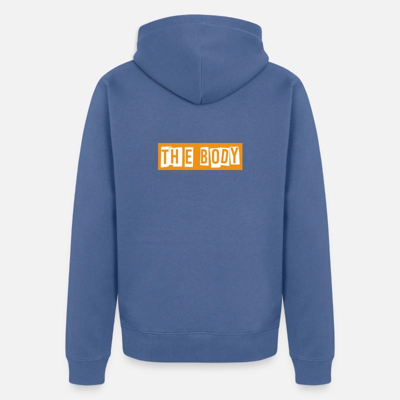 Le corps - Veste à capuche bio Premium Unisexe - bleu pigeon