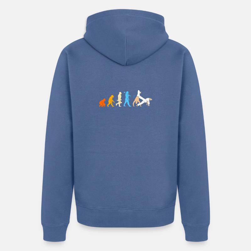 Évolution de la capoeira - Veste à capuche bio Premium Unisexe - bleu pigeon