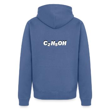 C2H5OH - Unisex Premium Bio Zip Hoodie - Taubenblau - Hinten - Nico (187cm)