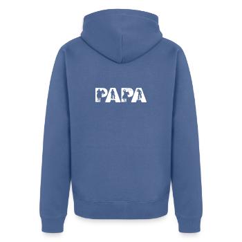Reiten Cowboy Papa Vatertag Geschenk Väter - Unisex Premium Bio Zip Hoodie - Taubenblau - Hinten - Nico (187cm)
