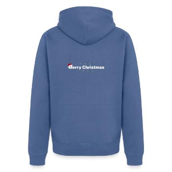 Merry Christmas – Festive Design - Unisex Premium Organic Zip Hoodie - stone blue - Back - Nico (187cm)