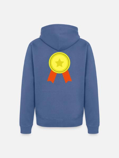 Medaille - Unisex Premium Bio Zip Hoodie - Taubenblau