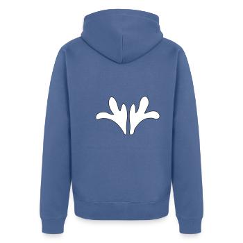 Ornament – Vectorgraphic - Unisex Premium Bio Zip Hoodie - Taubenblau - Hinten - Nico (187cm)