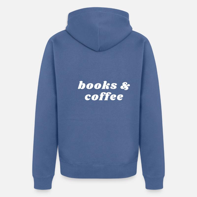 Livres et caféine - Veste à capuche bio Premium Unisexe - bleu pigeon