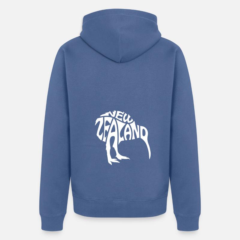 Kiwi Vogel Nouvelle-Zélande - Veste à capuche bio Premium Unisexe - bleu pigeon