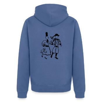 Breizh - Unisex Premium Organic Zip Hoodie - stone blue - Back - Nico (187cm)