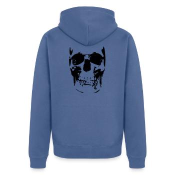 crâne 2 - Veste à capuche bio Premium Unisexe - bleu pigeon - Dos - Nico (187cm)