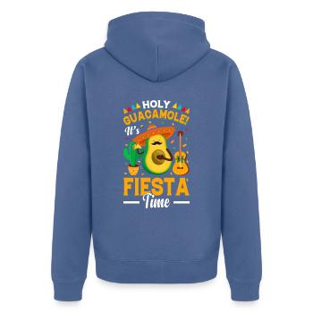 Avocado Holy Guacamole Mexikanisch Fiesta - Unisex Premium Bio Zip Hoodie - Taubenblau - Hinten - Nico (187cm)