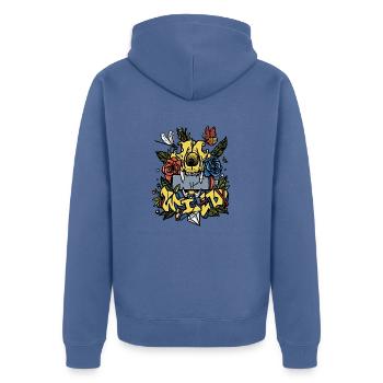 Wild - Unisex Premium Organic Zip Hoodie - stone blue - Back - Nico (187cm)