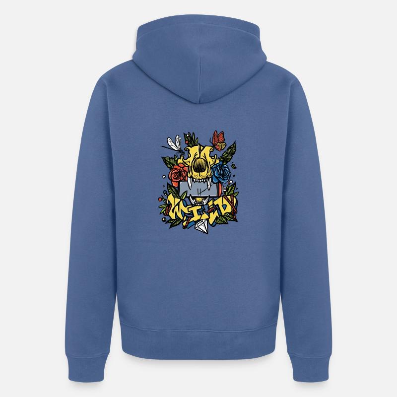 wild - Veste à capuche bio Premium Unisexe - bleu pigeon