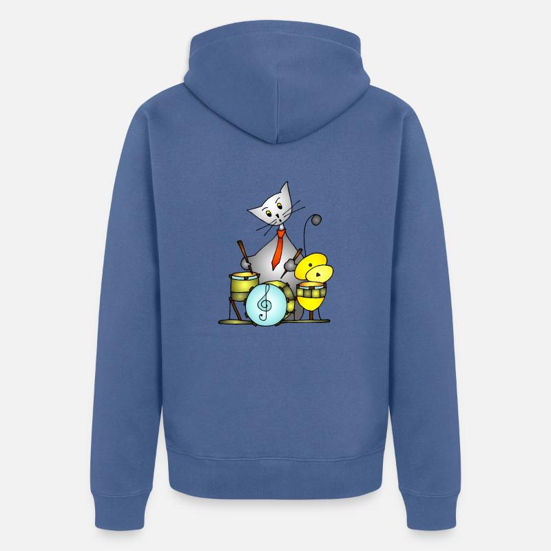 Chat - Veste à capuche bio Premium Unisexe - bleu pigeon