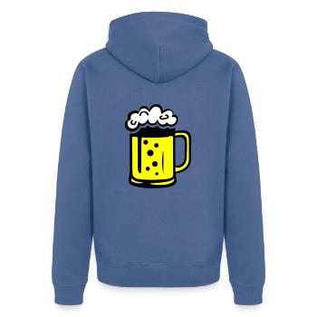 Bande dessinée de bière - Veste à capuche bio Premium Unisexe - bleu pigeon - Dos - Nico (187cm)