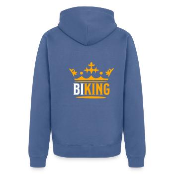 Biking - Unisex Premium Bio Zip Hoodie - Taubenblau - Hinten - Nico (187cm)
