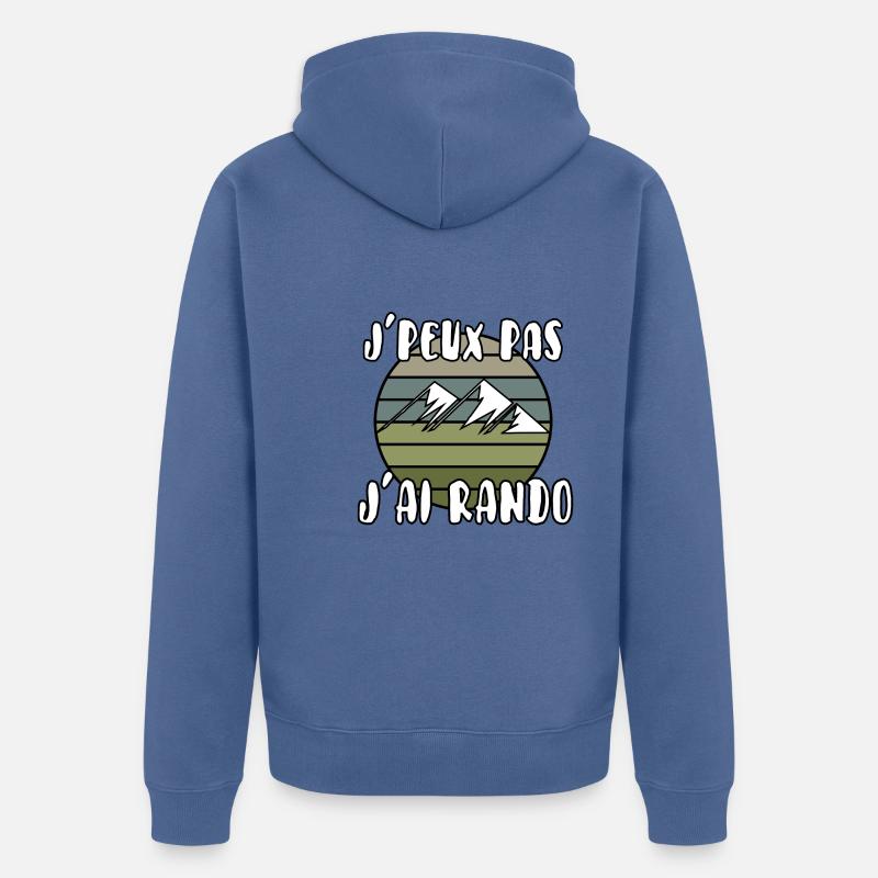 J’peux pas j’ai rando - Veste à capuche bio Premium Unisexe - bleu pigeon