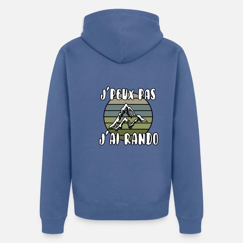 J’peux pas j’ai rando - Veste à capuche bio Premium Unisexe - bleu pigeon