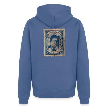 Estampa: Alberto Castillo - Veste à capuche bio Premium Unisexe - bleu pigeon - Dos - Nico (187cm)