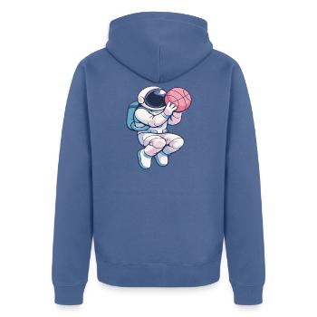 Astro Hoops : Dunk Lunaire - Veste à capuche bio Premium Unisexe - bleu pigeon - Dos - Nico (187cm)