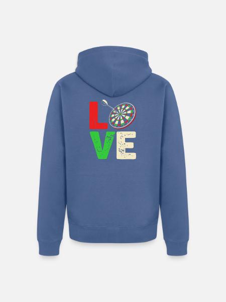 Dart Dartboard Dartpfeil - Unisex Premium Bio Zip Hoodie - Taubenblau