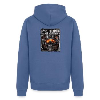 Pyro Ist Kein Verbrechen - Unisex Premium Bio Zip Hoodie - Taubenblau - Hinten - Nico (187cm)