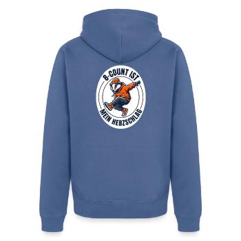 Breakdance B-Boy HipHop 8-Count Shirt - Unisex Premium Bio Zip Hoodie - Taubenblau - Hinten - Nico (187cm)
