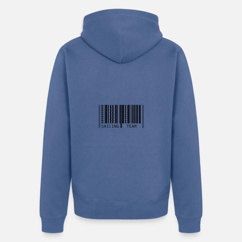Nautischer Barcode - Unisex Premium Bio Zip Hoodie - Taubenblau
