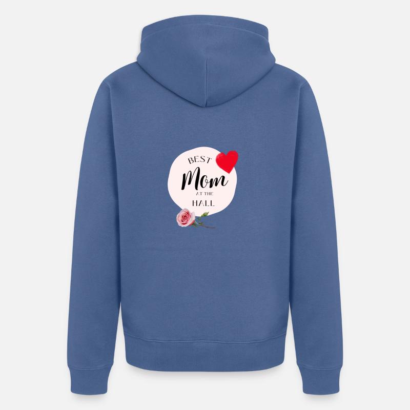 Beste Mutter in der Halle - Unisex Premium Bio Zip Hoodie - Taubenblau