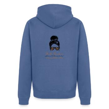 Toujours sexy#HappyMothersDay (1) - Veste à capuche bio Premium Unisexe - bleu pigeon - Dos - Nico (187cm)