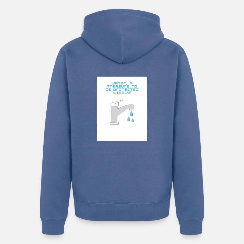 Wasser ist ein Schatz - Unisex Premium Bio Zip Hoodie - Taubenblau