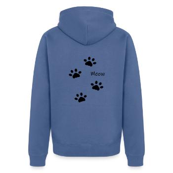 DZ0001 Miaou Pattes de Chat - Veste à capuche bio Premium Unisexe - bleu pigeon - Dos - Nico (187cm)