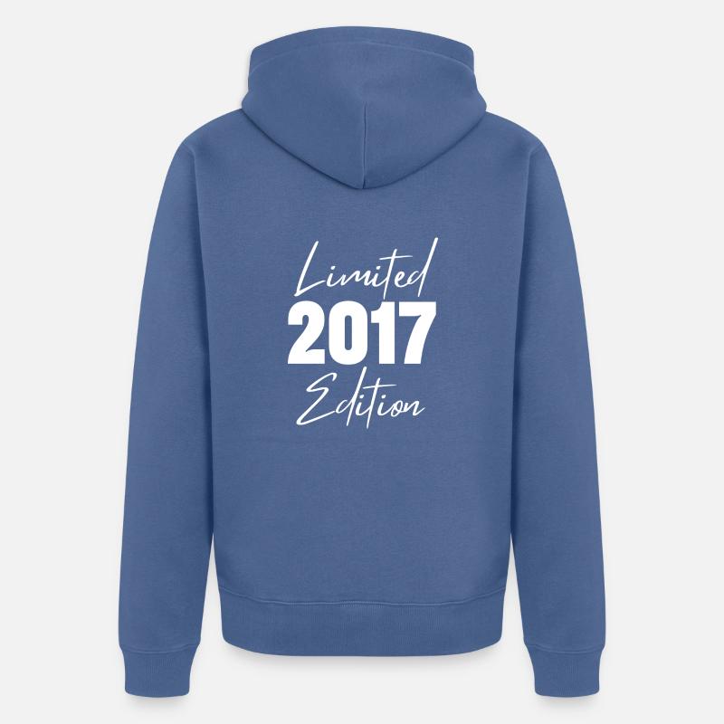 Édition limitée 2017 - Veste à capuche bio Premium Unisexe - bleu pigeon