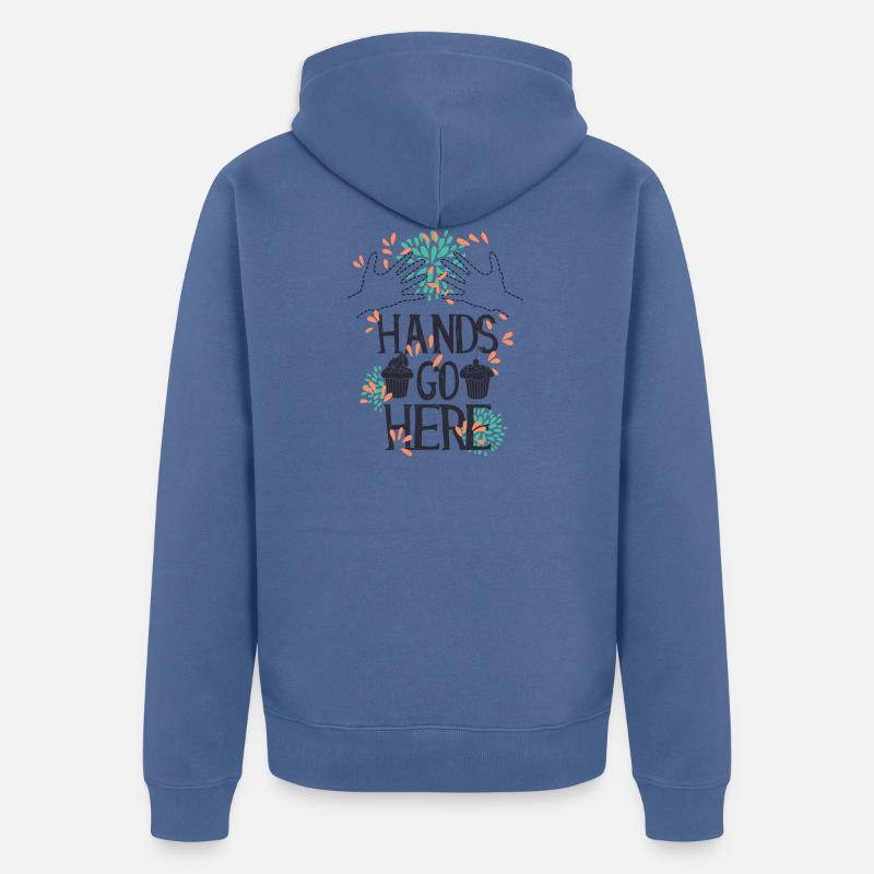 Hands go here CUPCAKE - Veste à capuche bio Premium Unisexe - bleu pigeon