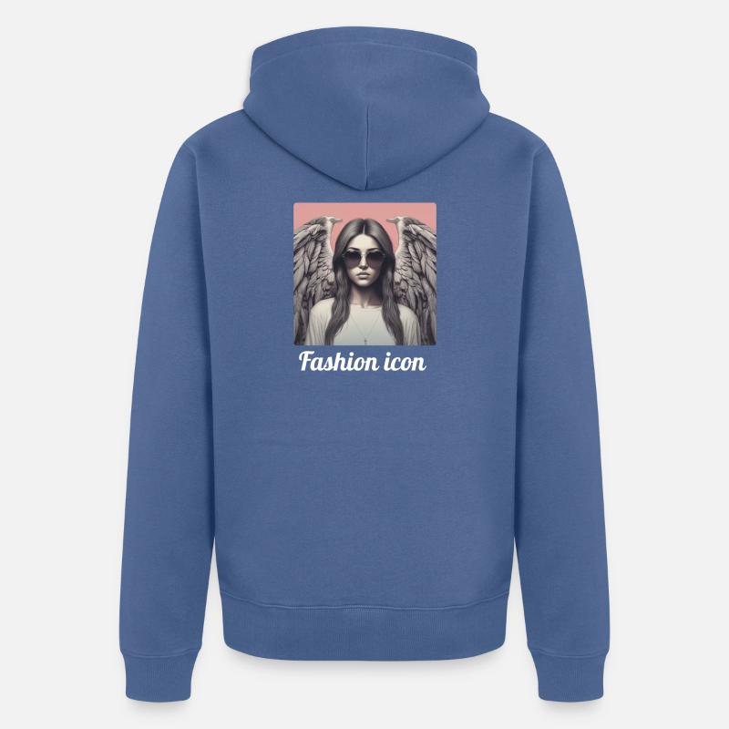 Icône de la mode - Veste à capuche bio Premium Unisexe - bleu pigeon
