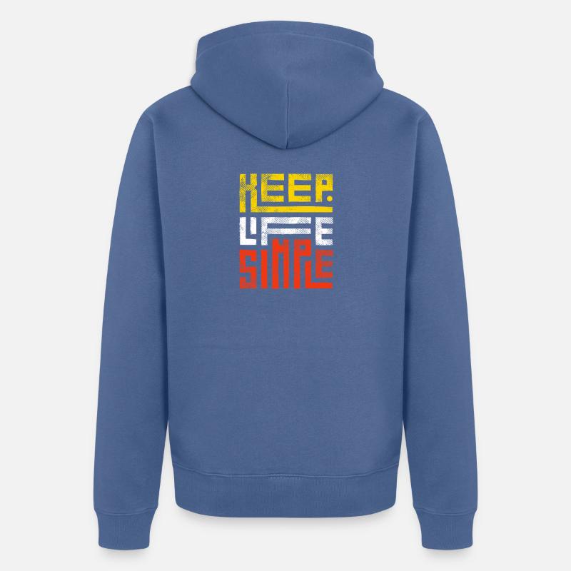 Positive Botschaft: Halte es einfach - Unisex Premium Bio Zip Hoodie - Taubenblau