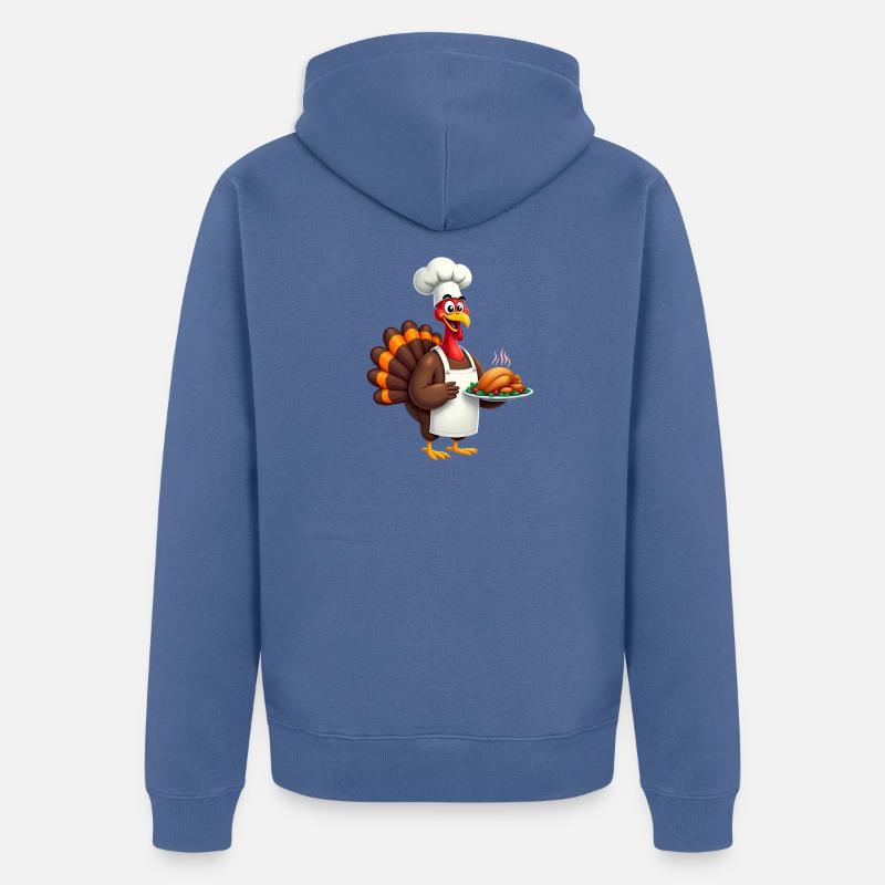Cuisinier de dinde de Thanksgiving Thanksgiving - Veste à capuche bio Premium Unisexe - bleu pigeon