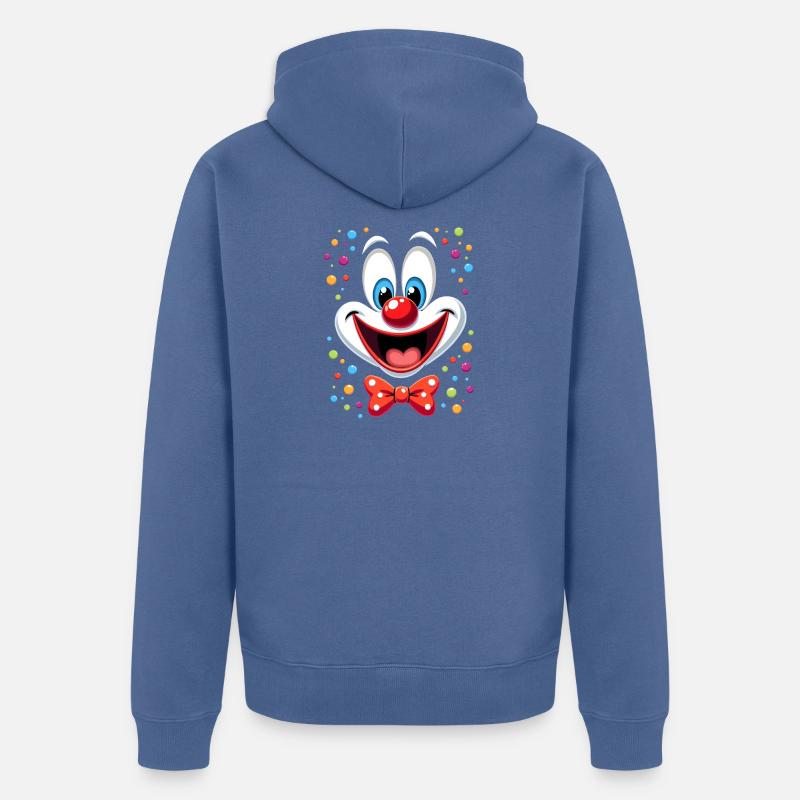 Déguisement de clown de carnaval Carnaval Carnaval - Veste à capuche bio Premium Unisexe - bleu pigeon