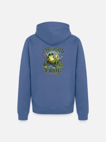  Lustiger Frosch Sommerurlaub trinken - Unisex Premium Bio Zip Hoodie - Taubenblau