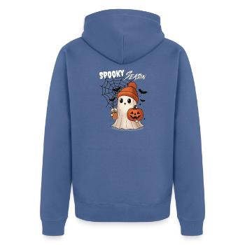 Spooky Season (Halloween) - Unisex Premium Bio Zip Hoodie - Taubenblau - Hinten - Nico (187cm)