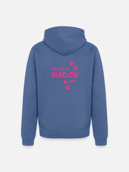 Die mit den Hunden geht - Unisex Premium Bio Zip Hoodie - Taubenblau
